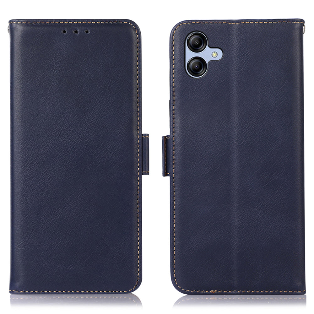 For Samsung Galaxy F14 5G RFID Blocking Phone Cover Genuine Cowhide Leather Case with Stand Wallet For Samsung Galaxy F14 5G RFID Blocking Phone Cover Genuine Cowhide Leather Case with Stand Wallet